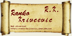 Ranko Krivčević vizit kartica